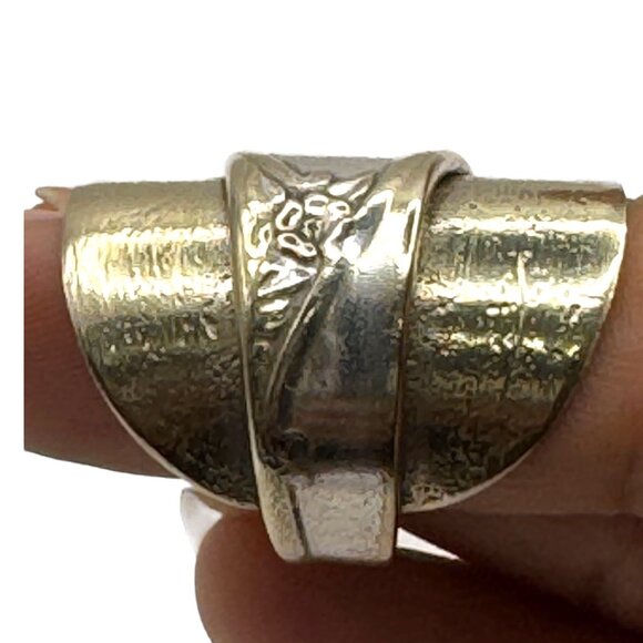 Antique Gerber Baby Winthrop Silver Plated Spoon Artisan Ring Size 9.5 - Picture 7 of 13